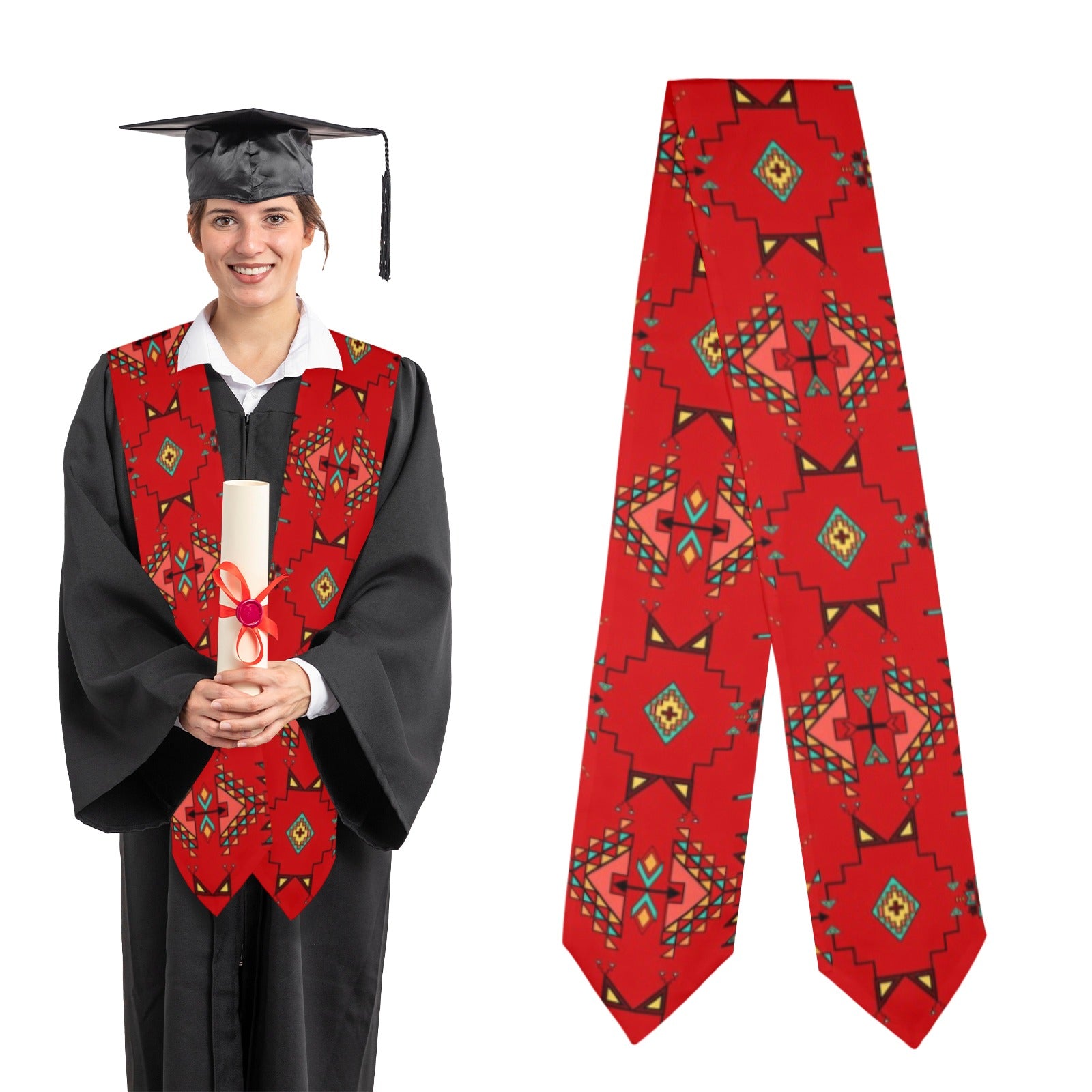 Thunder Flight Red Graduation Stole