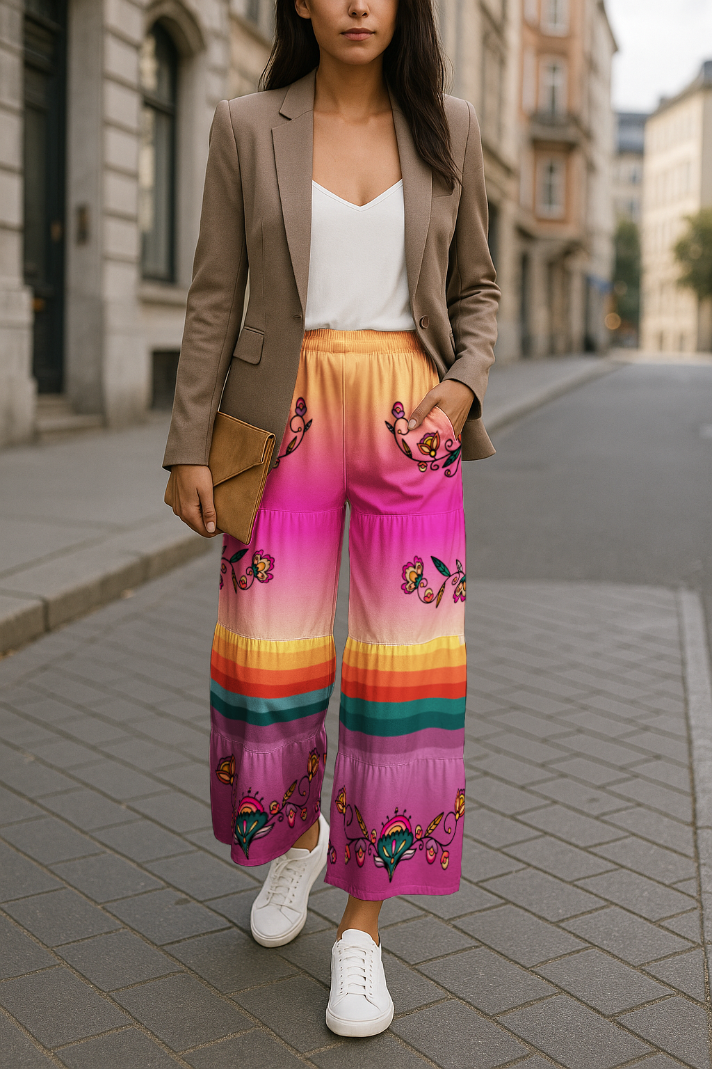 Maple Shine Ribbon Rose Three Tier Pants