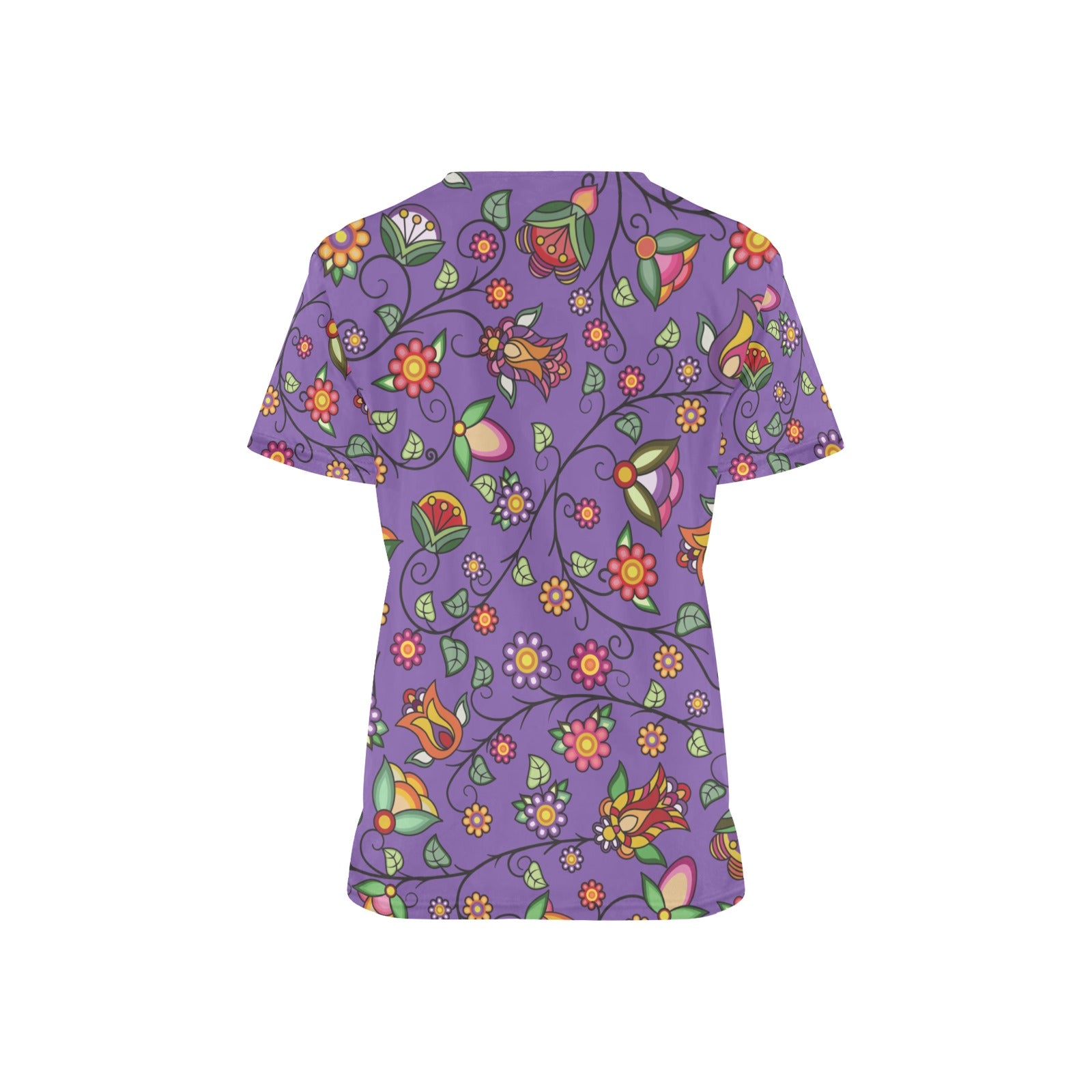 Heartbeat Petals Purple Scrub Top