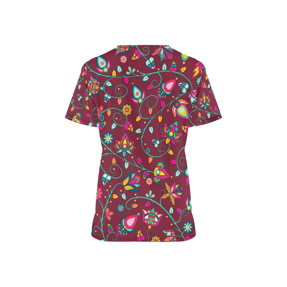 Thorny Path Cranberry Scrub Top
