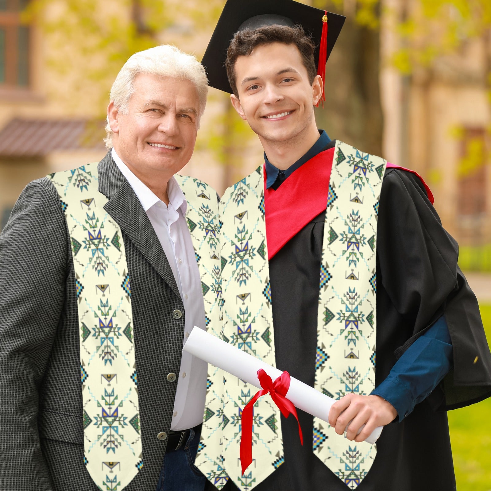 Bear Shield Cream Graduation Stole