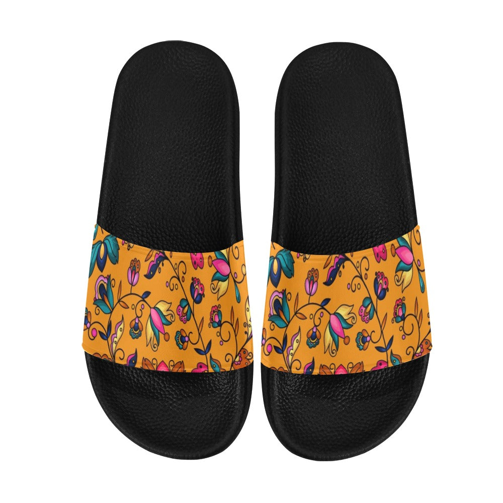 Copper Prairie Petals Orange Women's Slide Sandals