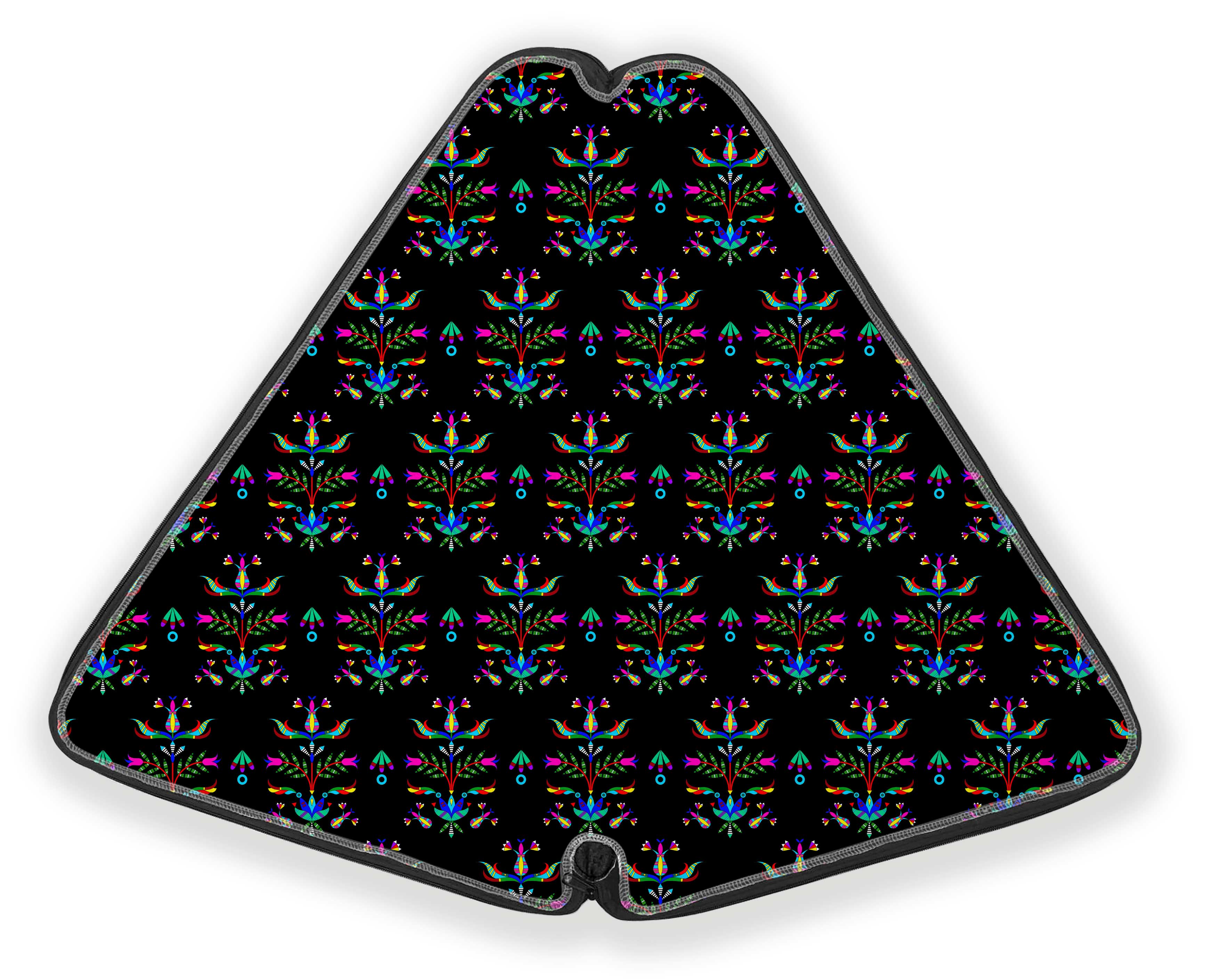 27 Inch Fan Case - Dakota Damask Black