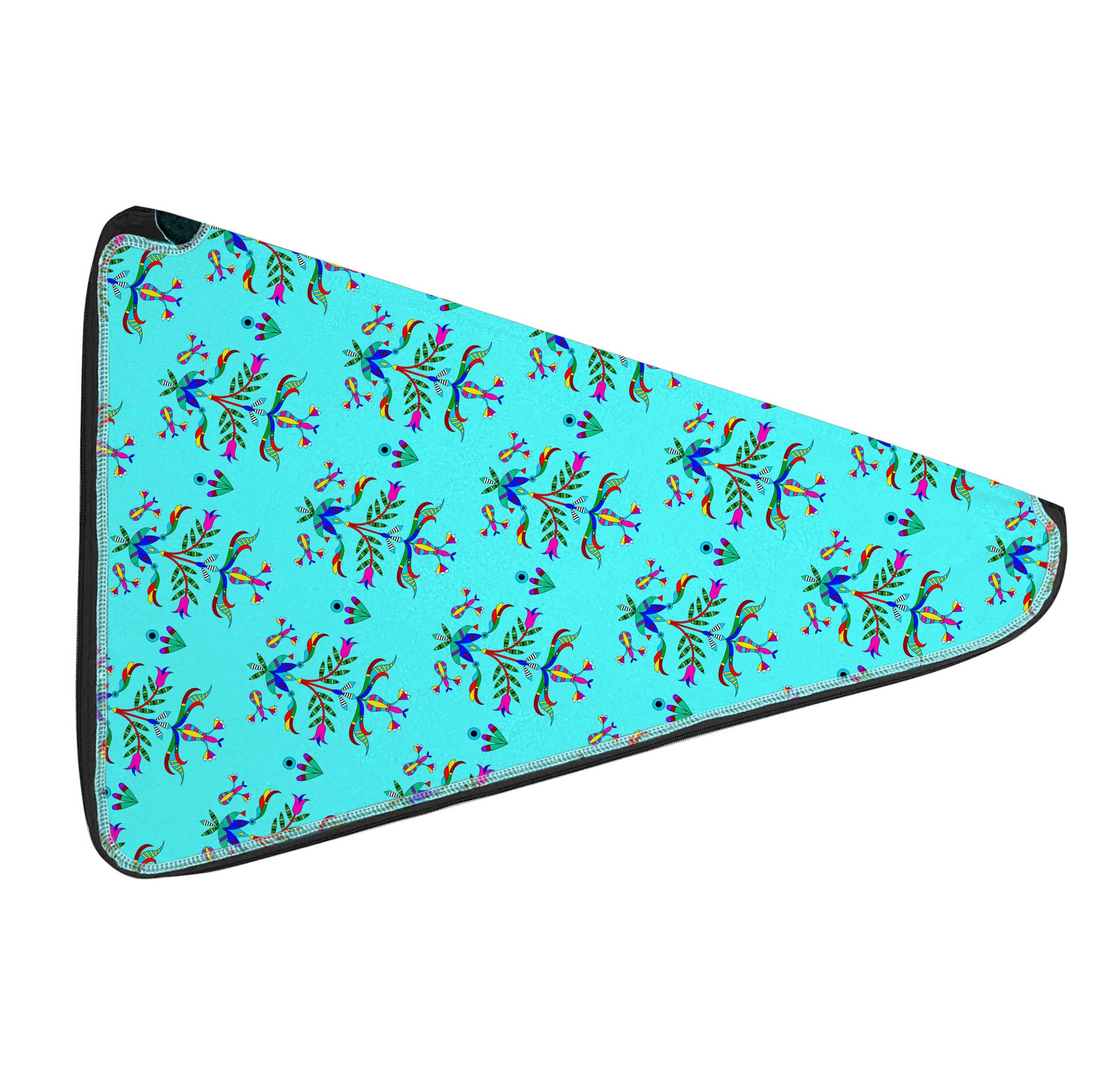 27 Inch Fan Case - Dakota Damask Turquoise