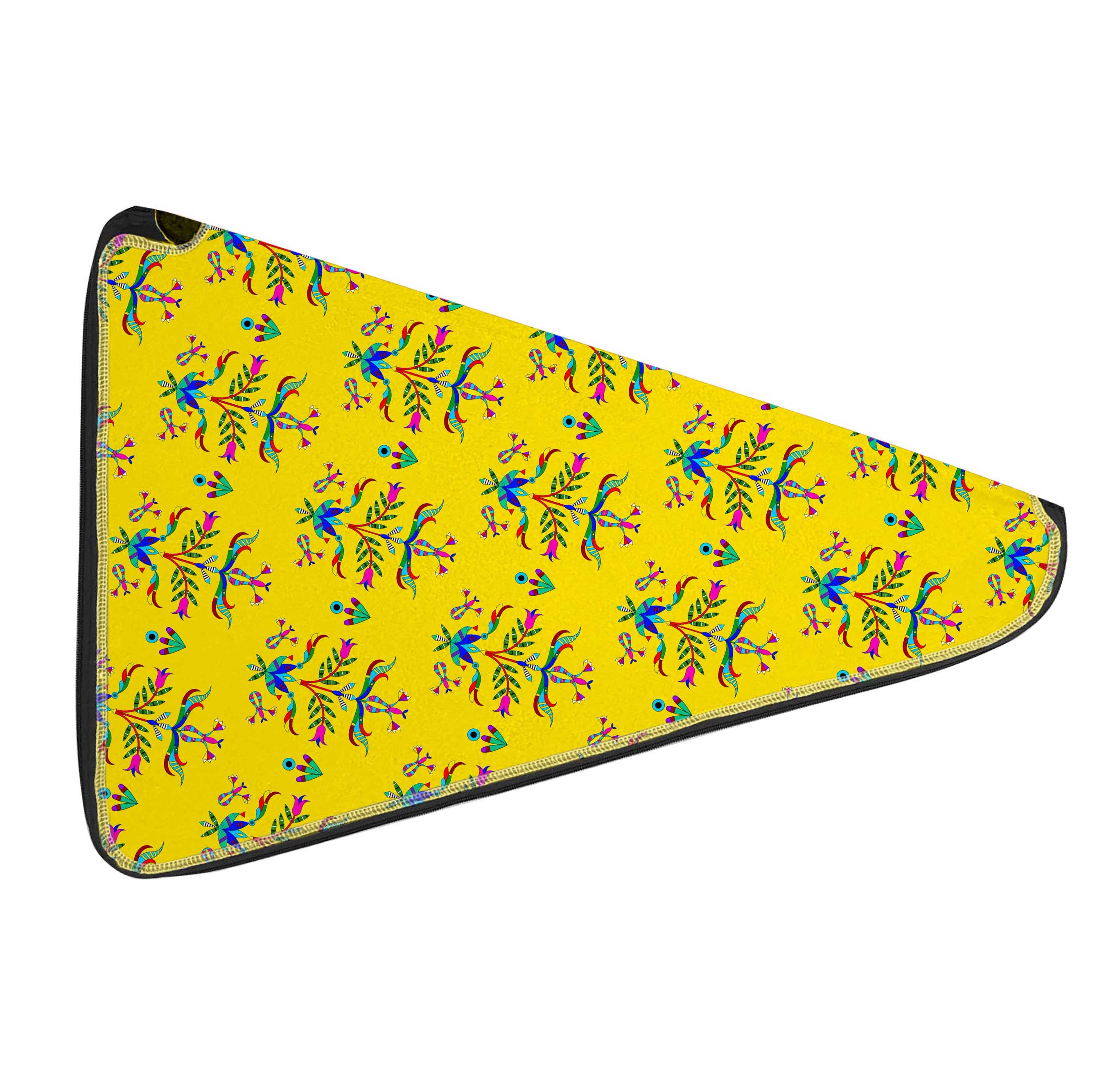 27 Inch Fan Case - Dakota Damask Yellow