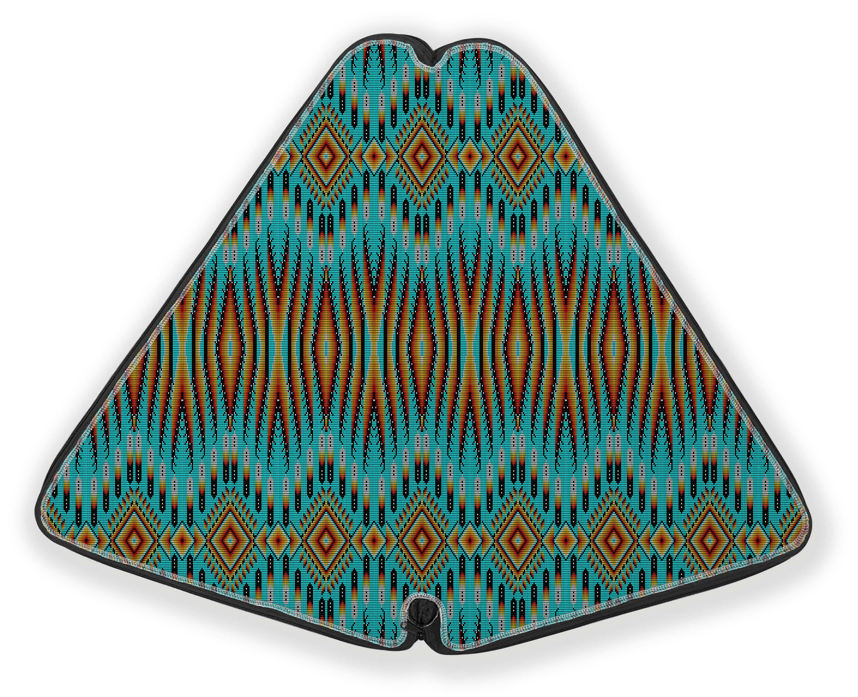 27 Inch Fan Case - Fire Feather Turquoise