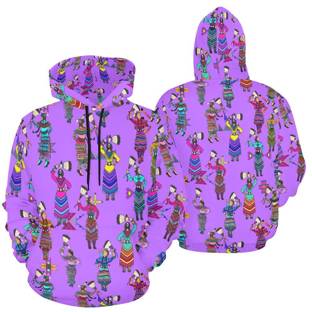 Women's Jingle Dancers Purple Hoodie for Men (USA Size)