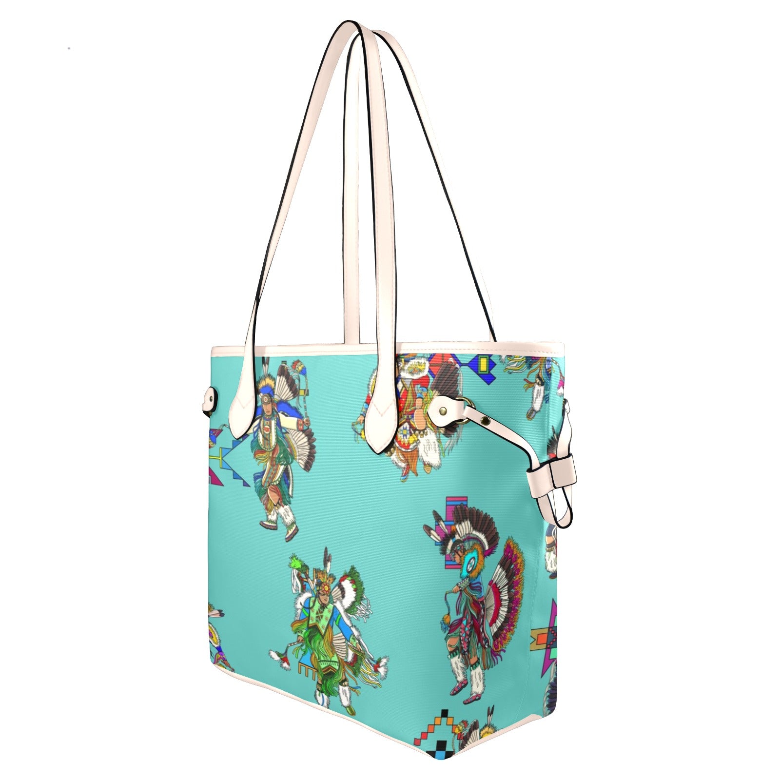 Men's Fancy Dancers Eggshell Blue Clover Canvas Tote Bag