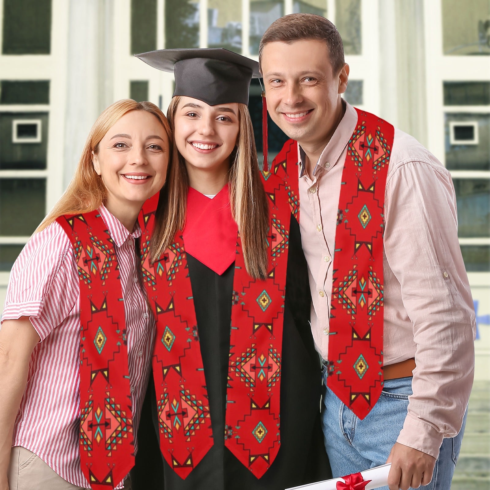 Thunder Flight Red Graduation Stole