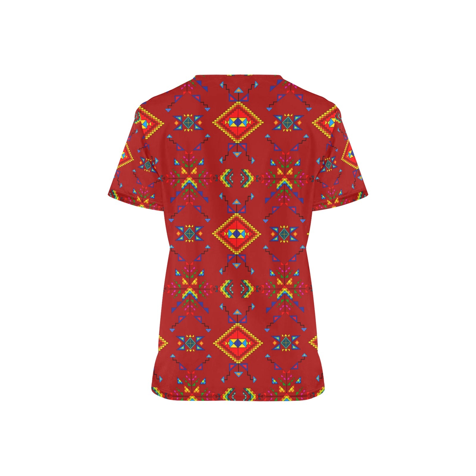 Buffalo Jump Red Scrub Top