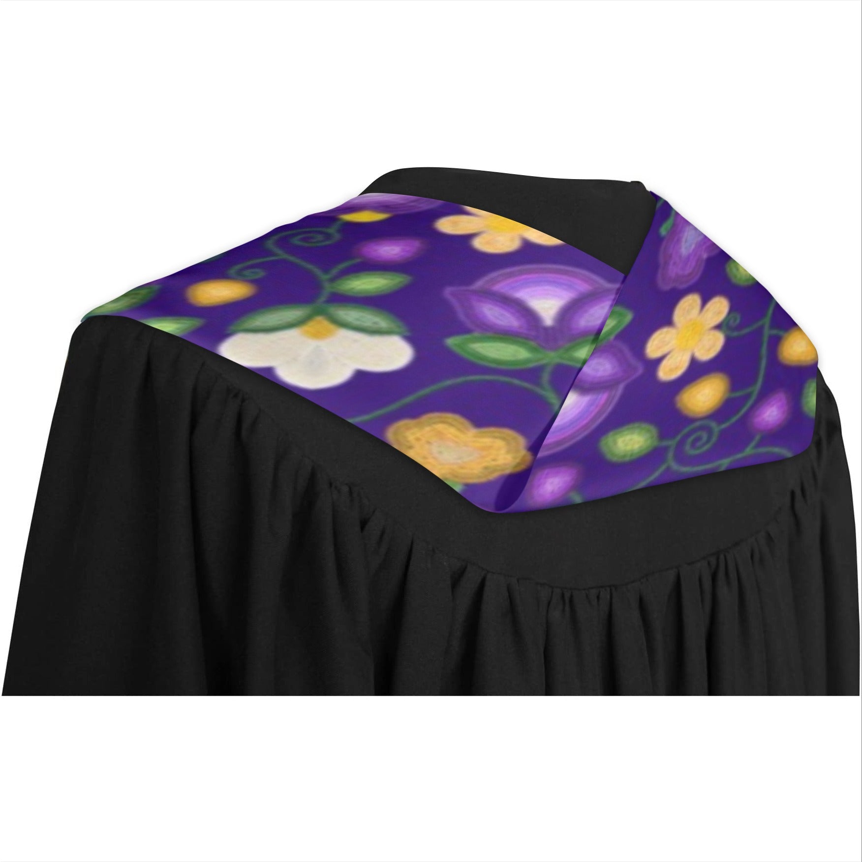 Midnight Moss Bloom Aubergine Graduation Stole