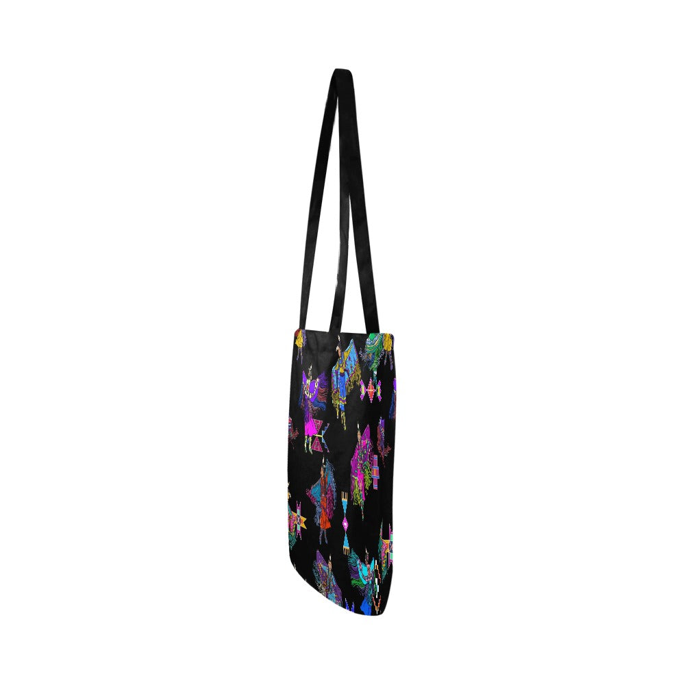 Women's Fancy Dancers Black Reusable Shopping Bag (Two sides)