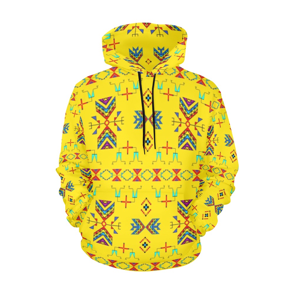Rainy Chief Rainbow Yellow Hoodie for Women (USA Size)