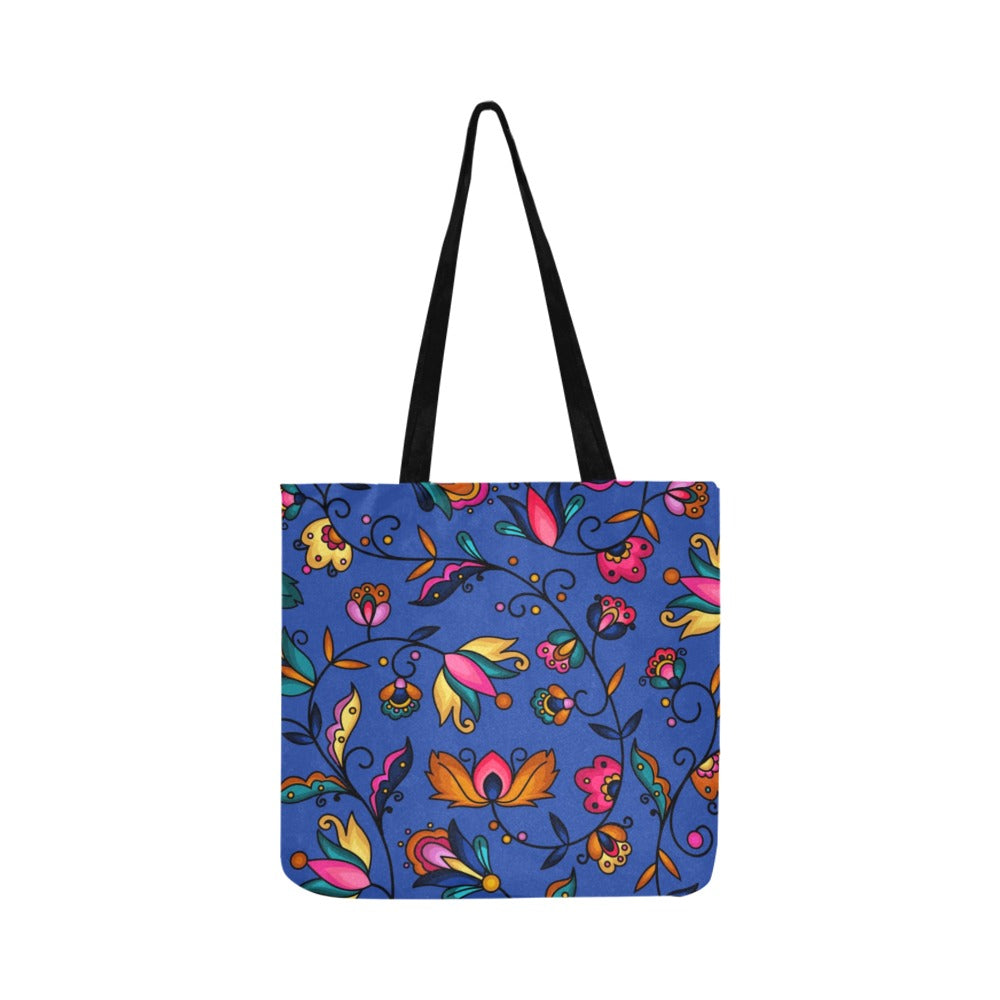 Copper Prairie Petals Blue Reusable Shopping Bag (Two sides)
