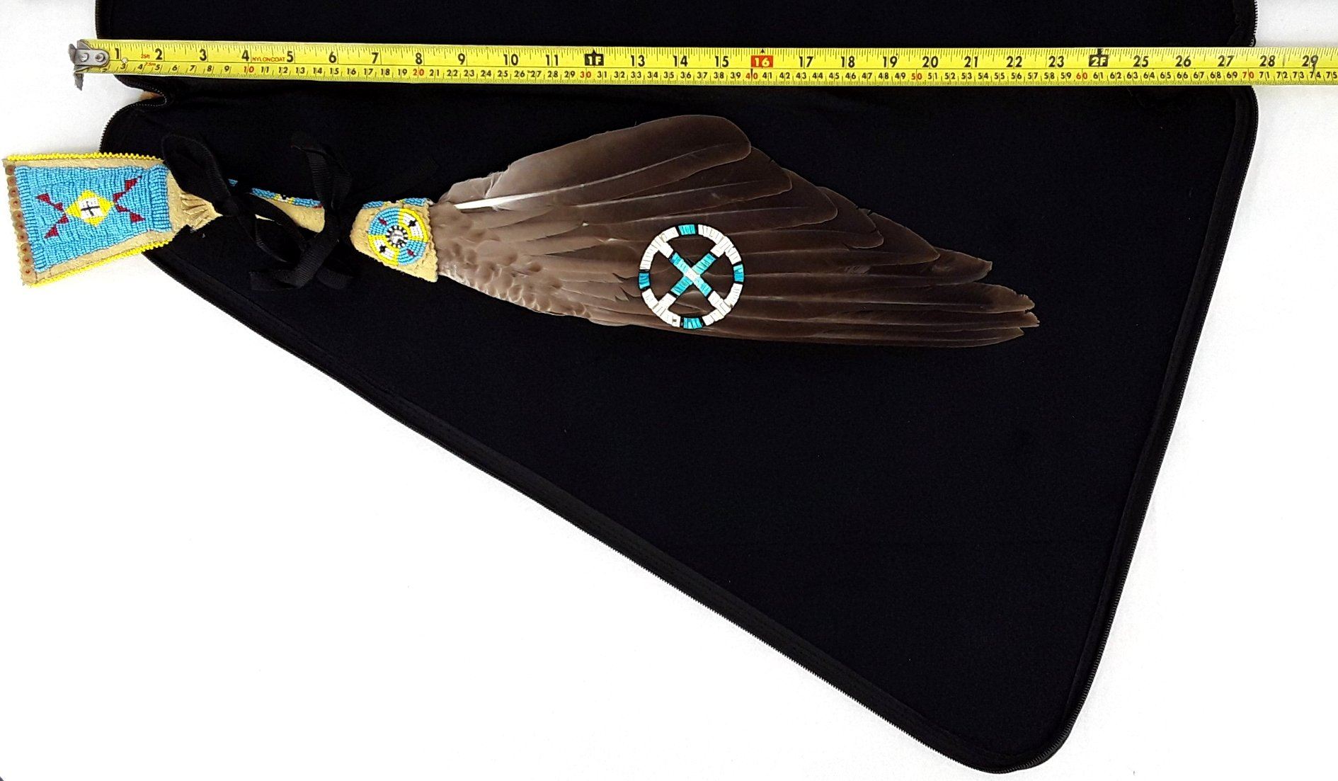 27 Inch Fan Case - Fire Feather Turquoise