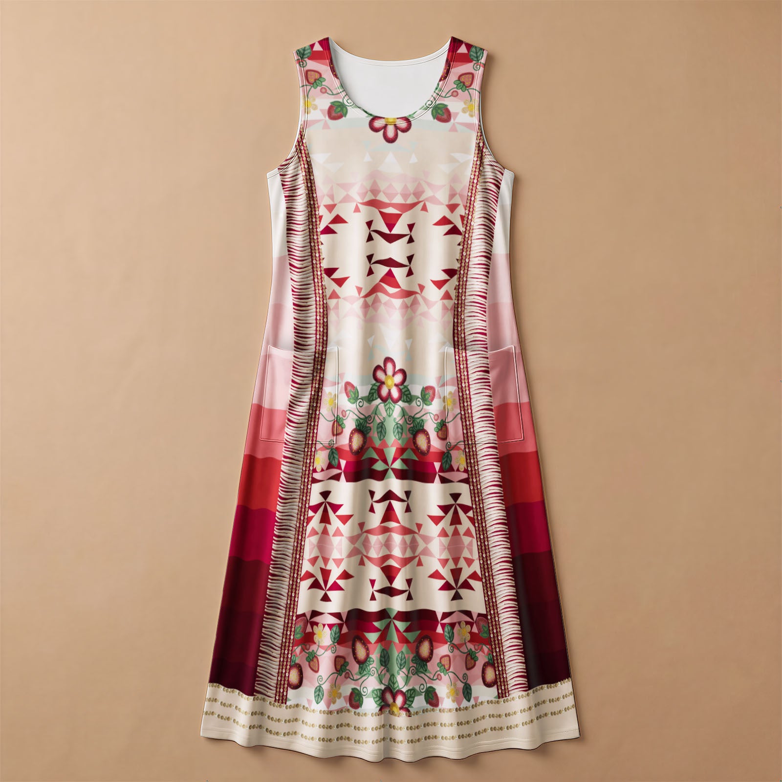 Sacred Strawberry Cream 2 Women's Sleeveless Long Dress