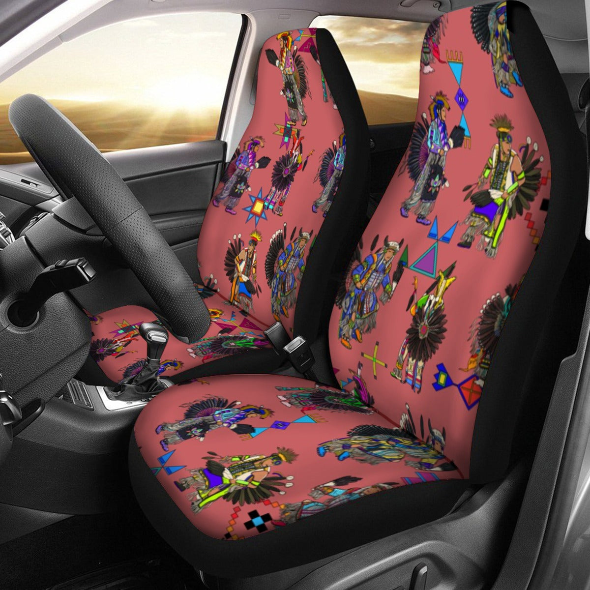 Men's Tradish Dancers Terra Cotta Universal Car Seat Cover With Thickened Back