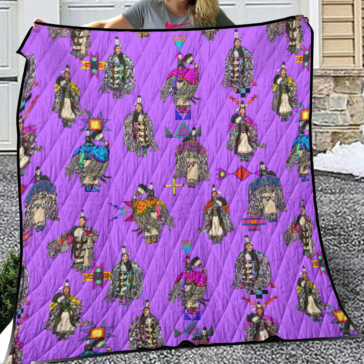Women's Tradish Dancers Purple Lightweight & Breathable Quilt With Edge-wrapping Strips