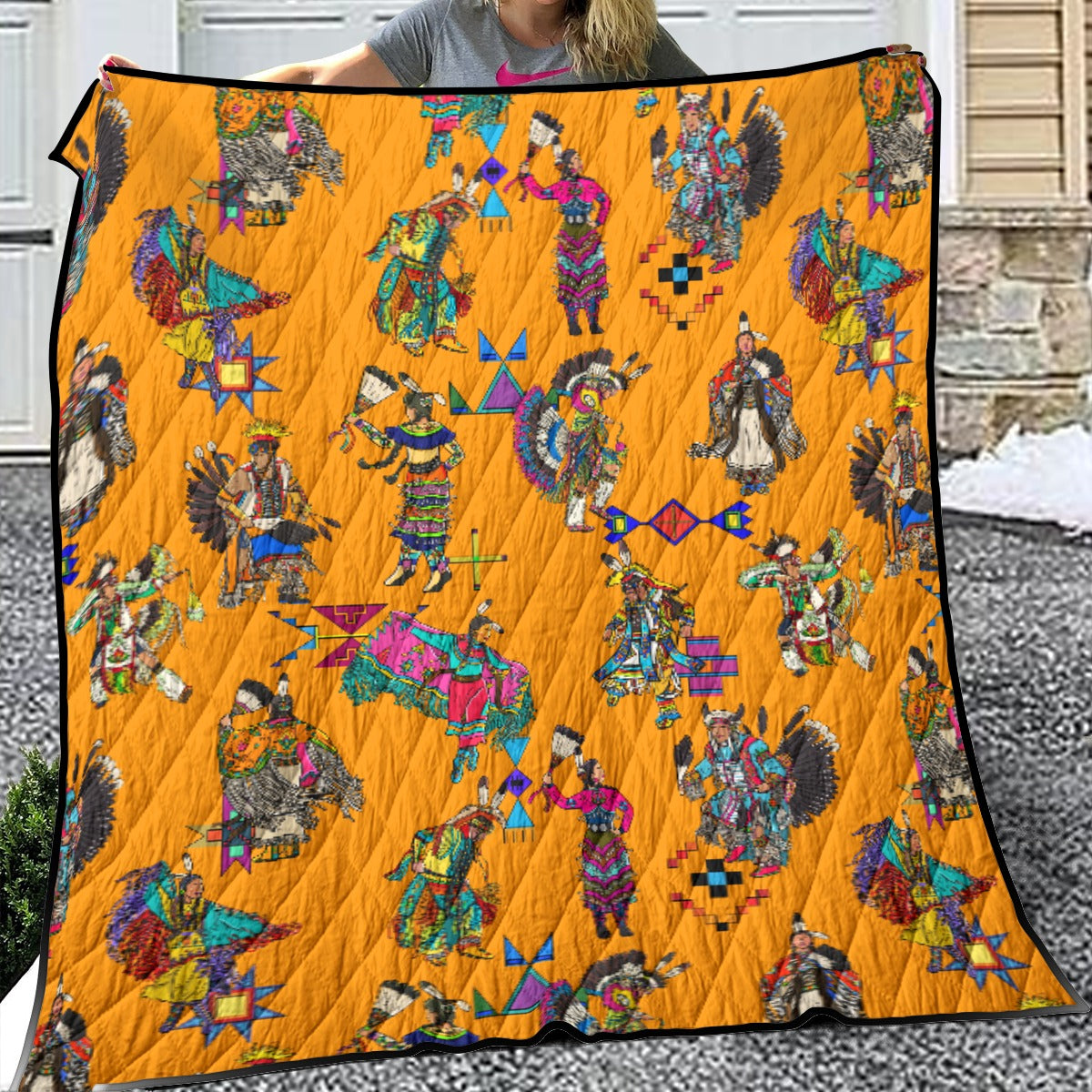 Women's Tradish Dancers Turquoise Lightweight & Breathable Quilt With Edge-wrapping Strips