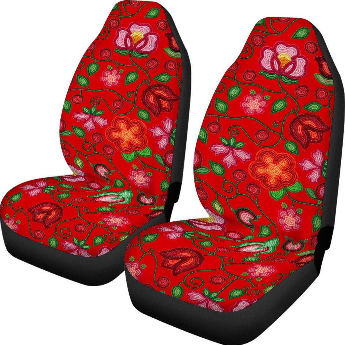 Rose Reverie Red Universal Car Seat Cover With Thickened Back