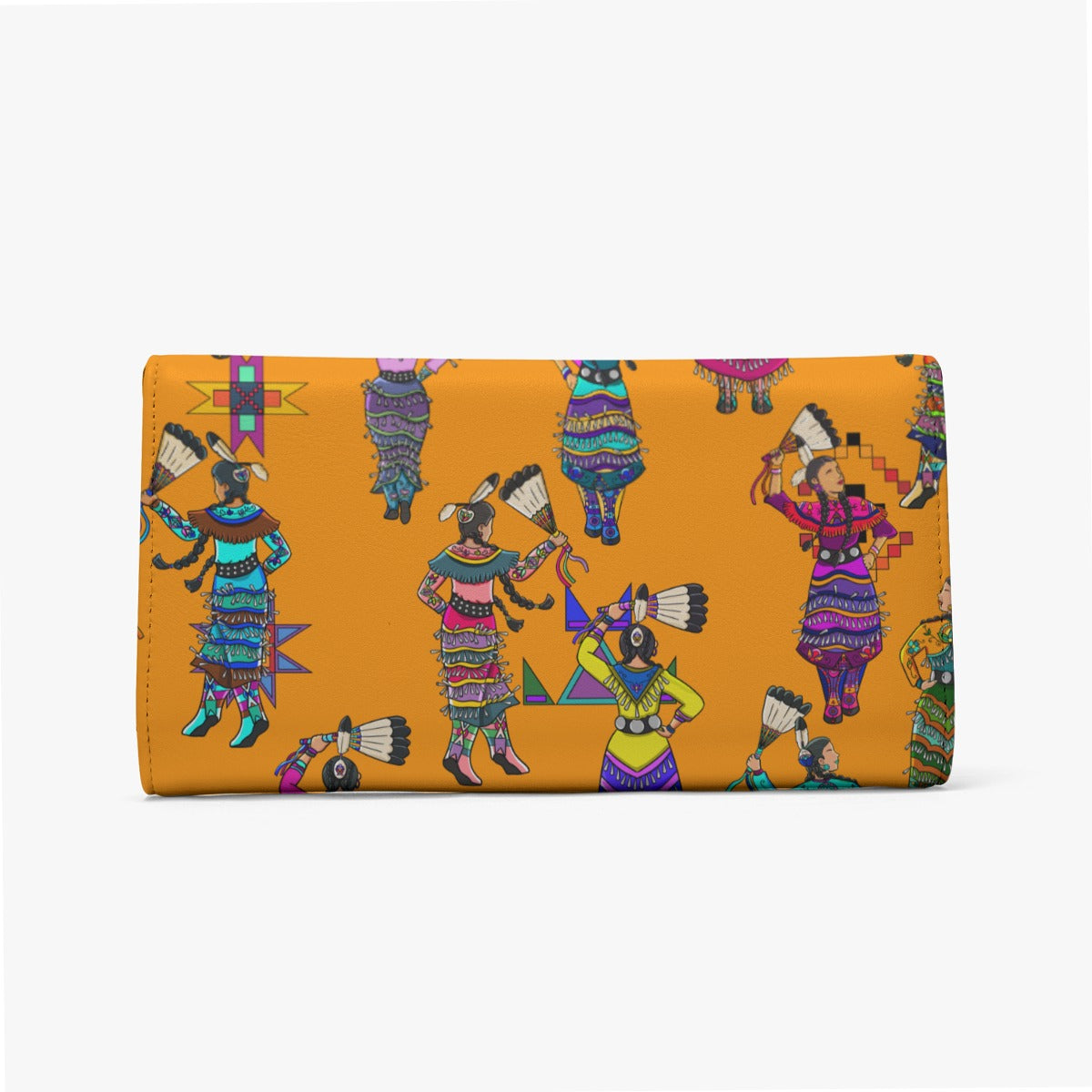 Women's Jingle Dancers Orange Foldable Wallet
