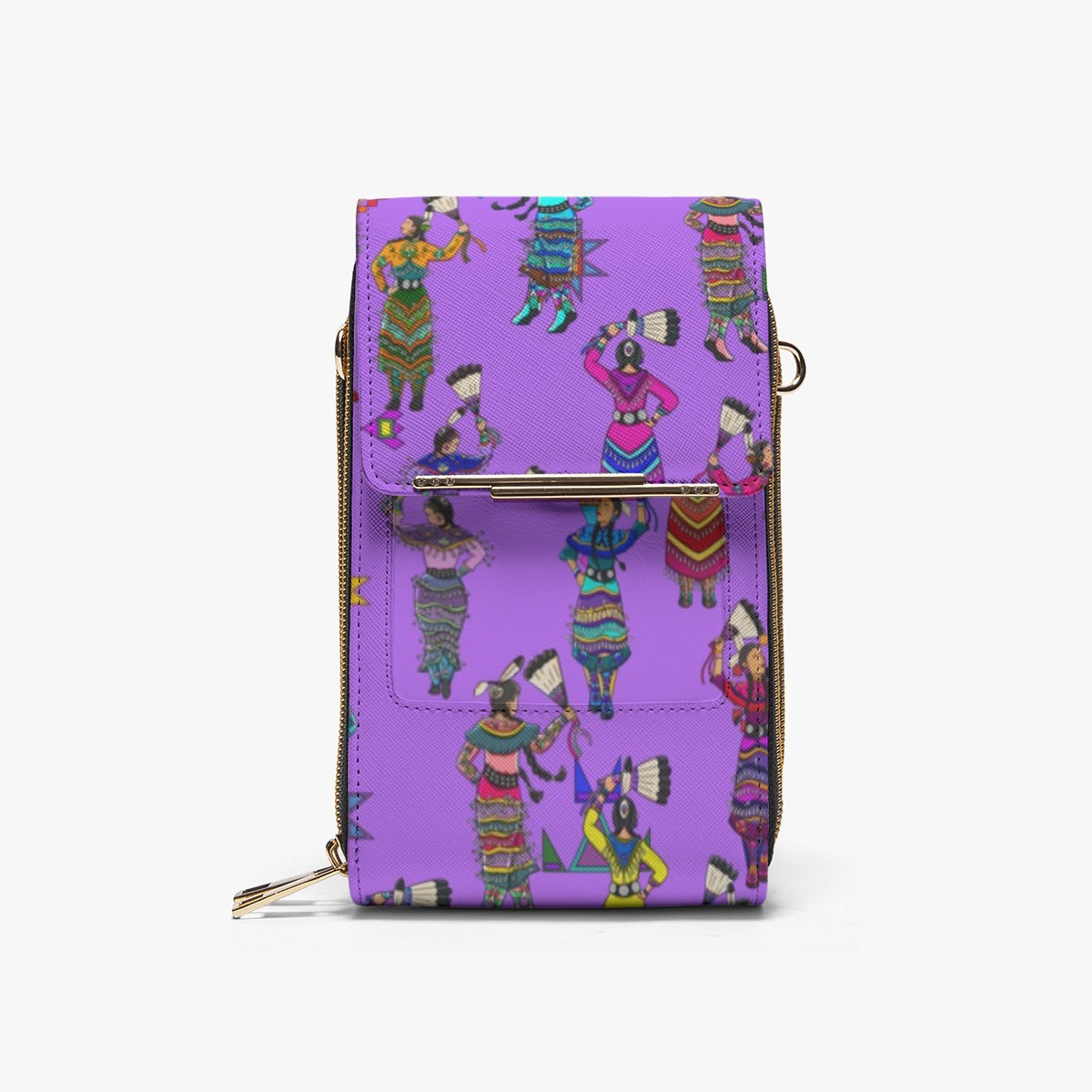 Women's Jingle Dancers Purple Mobile Phone Chest Bag