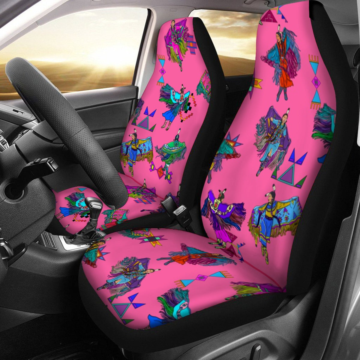 Women's Fancy Dancers Pink Universal Car Seat Cover With Thickened Back