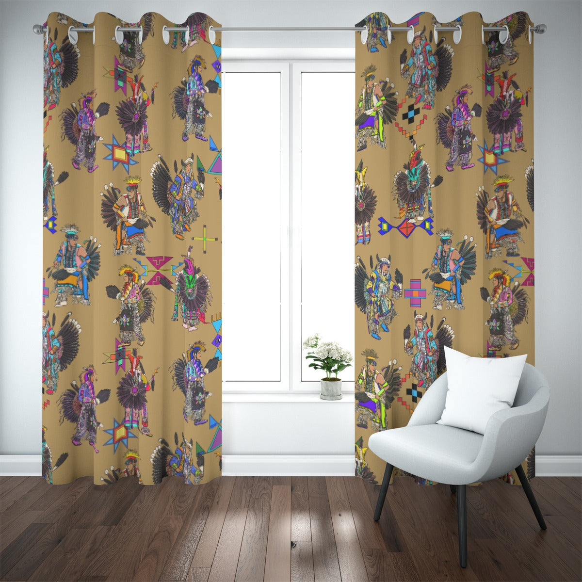 Men's Tradish Dancers Earth Blackout Grommet Curtains | 265(gsm)