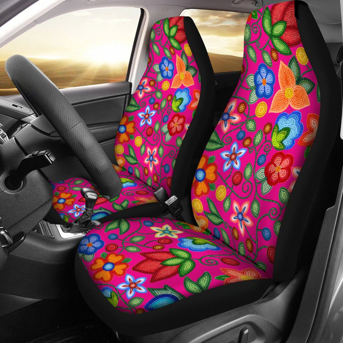 Morning Harmony Pink Universal Car Seat Cover With Thickened Back