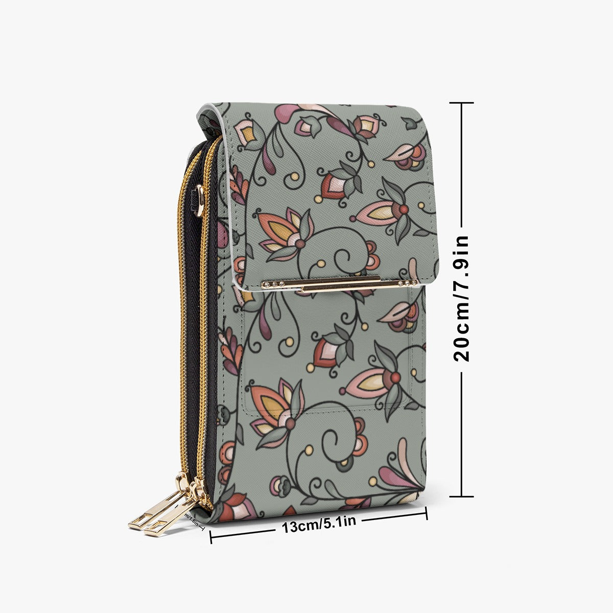 Burnt Sky Petals Green Mobile Phone Chest Bag
