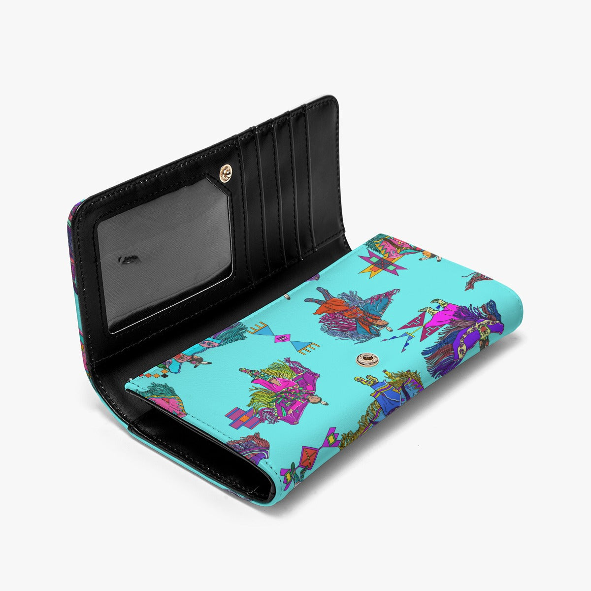 Women's Fancy Dancers Turquoise Foldable Wallet