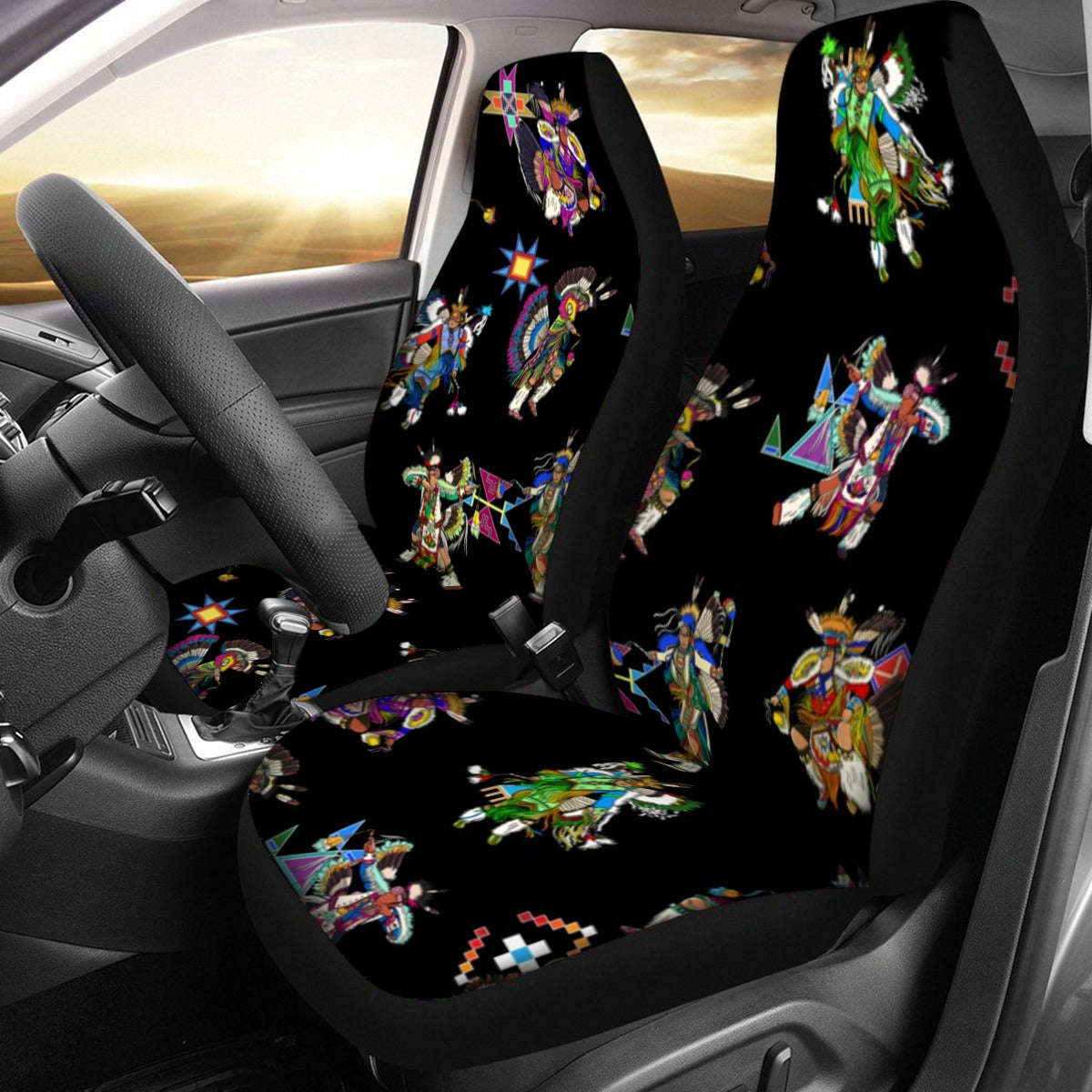Men's Fancy Dancer Black Universal Car Seat Cover With Thickened Back