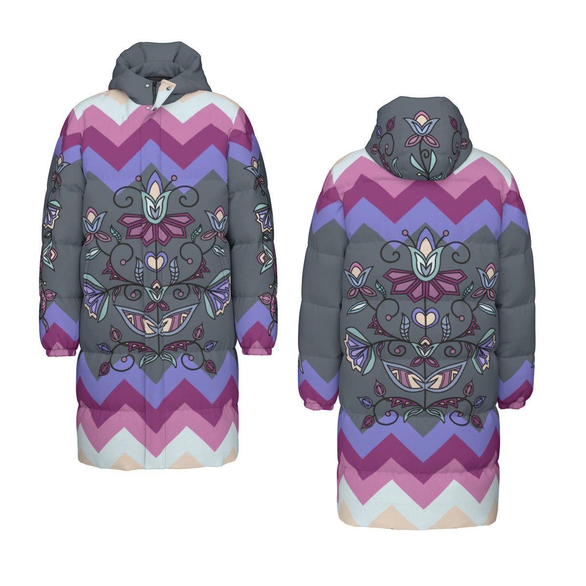 Moonlit Frost Unisex Long Down Jacket