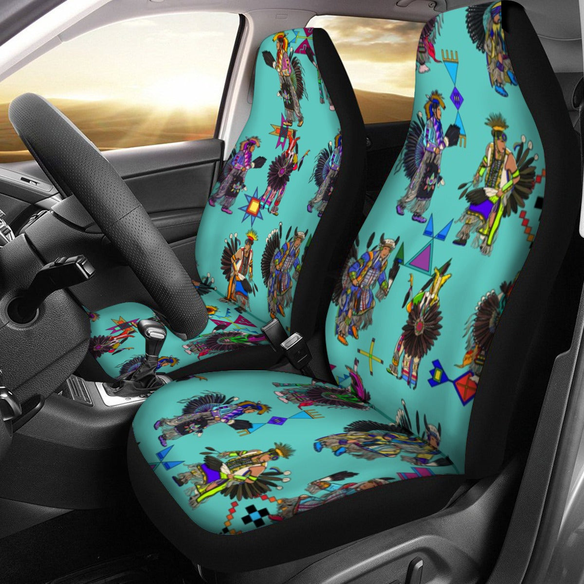 Men's Tradish Dancers Eggshell Blue Universal Car Seat Cover With Thickened Back