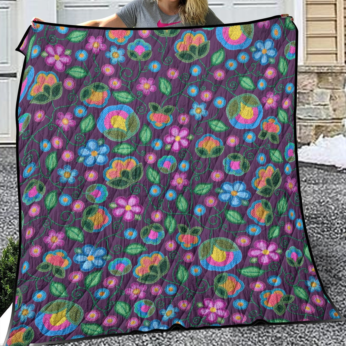 Turquoise Sunbeam Violet Lightweight & Breathable Quilt With Edge-wrapping Strips