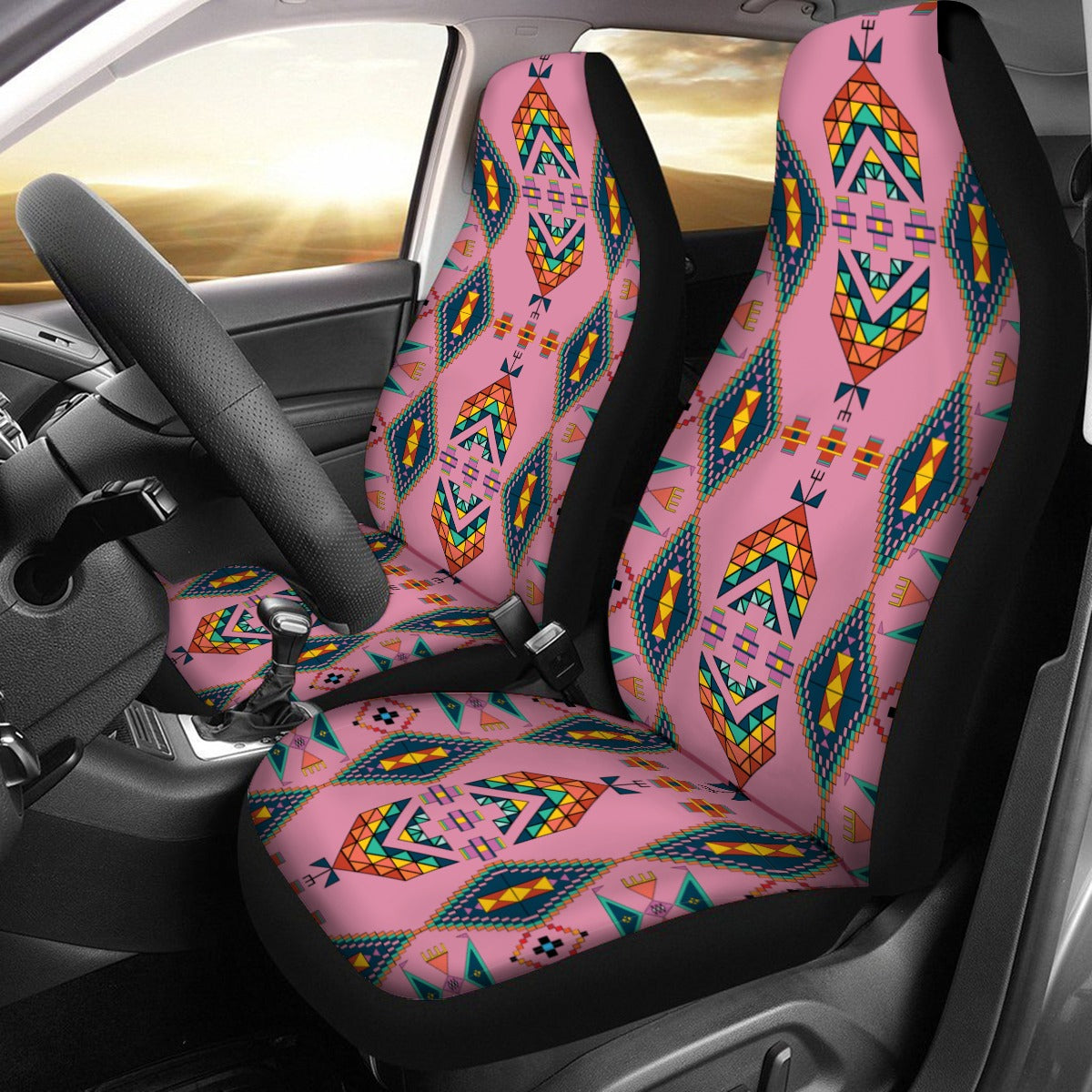 Travois Tipi Dusky Sunset Universal Car Seat Cover With Thickened Back