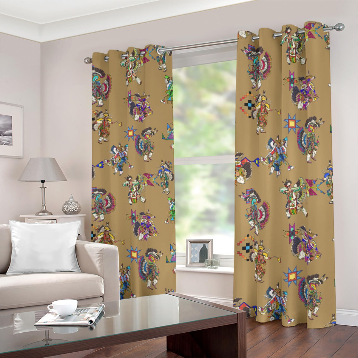 Men's Fancy Dancers Earth Blackout Grommet Curtains | 265(gsm)