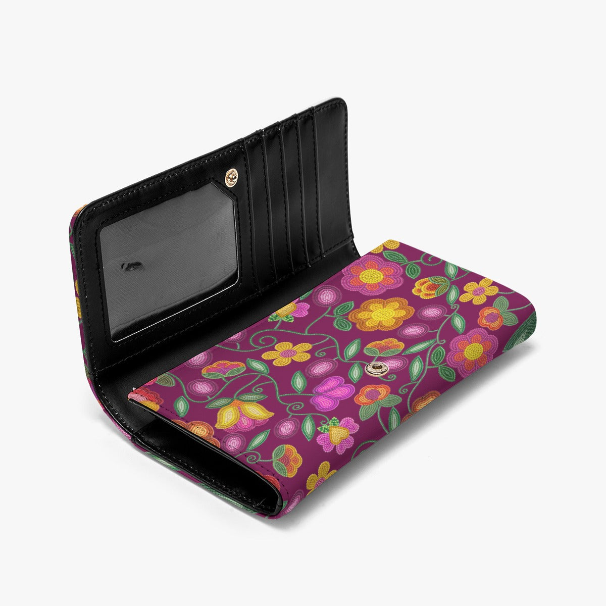 Boreal Bounty Dark Magenta Foldable Wallet