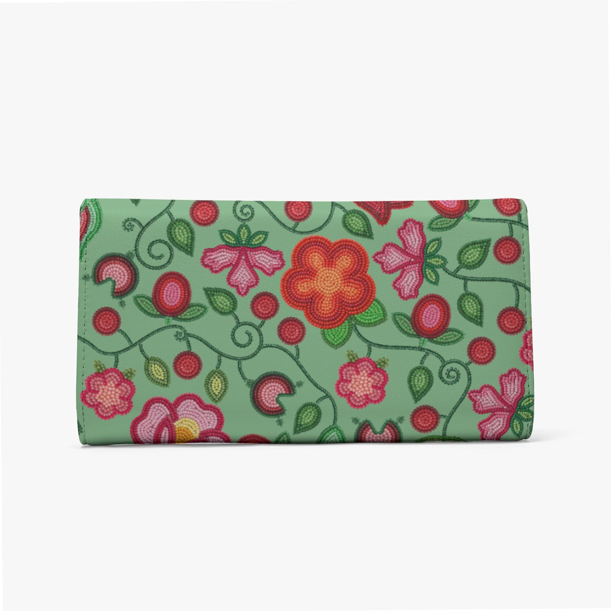 Rose Reverie Green Foldable Wallet