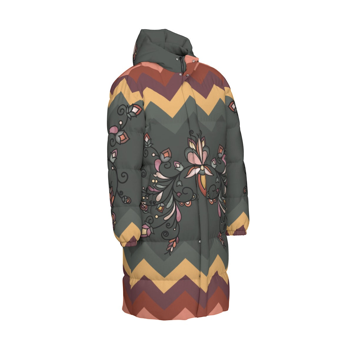 Burn Sky Petals Unisex Long Down Jacket