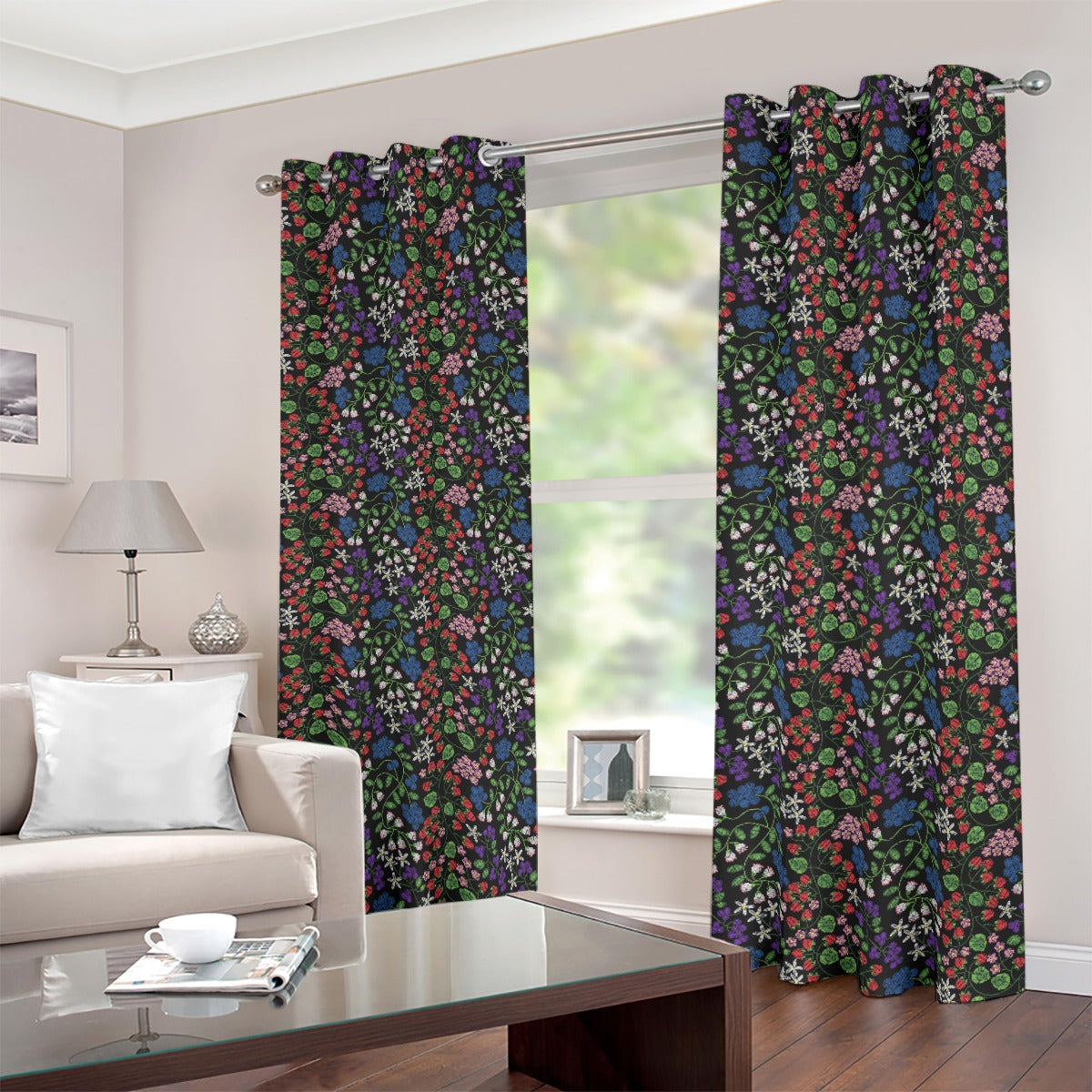 Takwakin Harvest Midnight Blackout Grommet Curtains | 265(gsm)