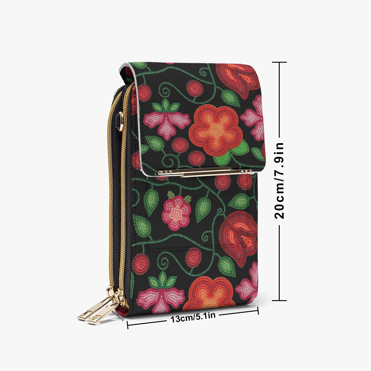 Rose Reverie Black Mobile Phone Chest Bag