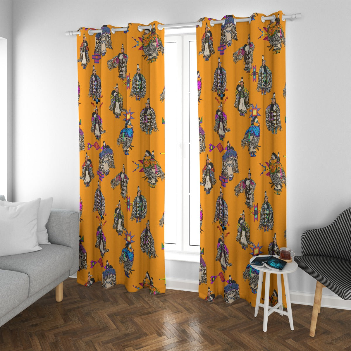 Women's Tradish Dancers Orange Blackout Grommet Curtains | 265(gsm)