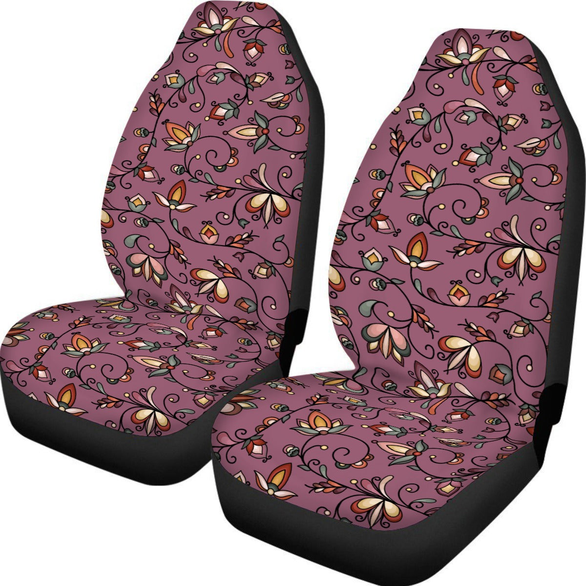 Burnt Sky Petals Magenta Universal Car Seat Cover With Thickened Back