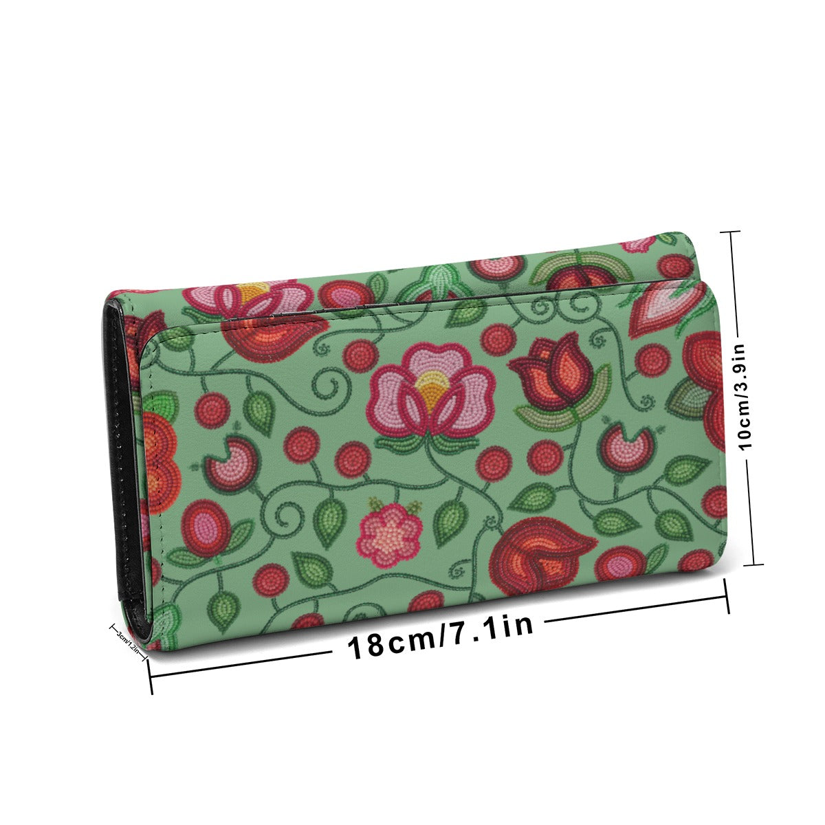 Rose Reverie Green Foldable Wallet