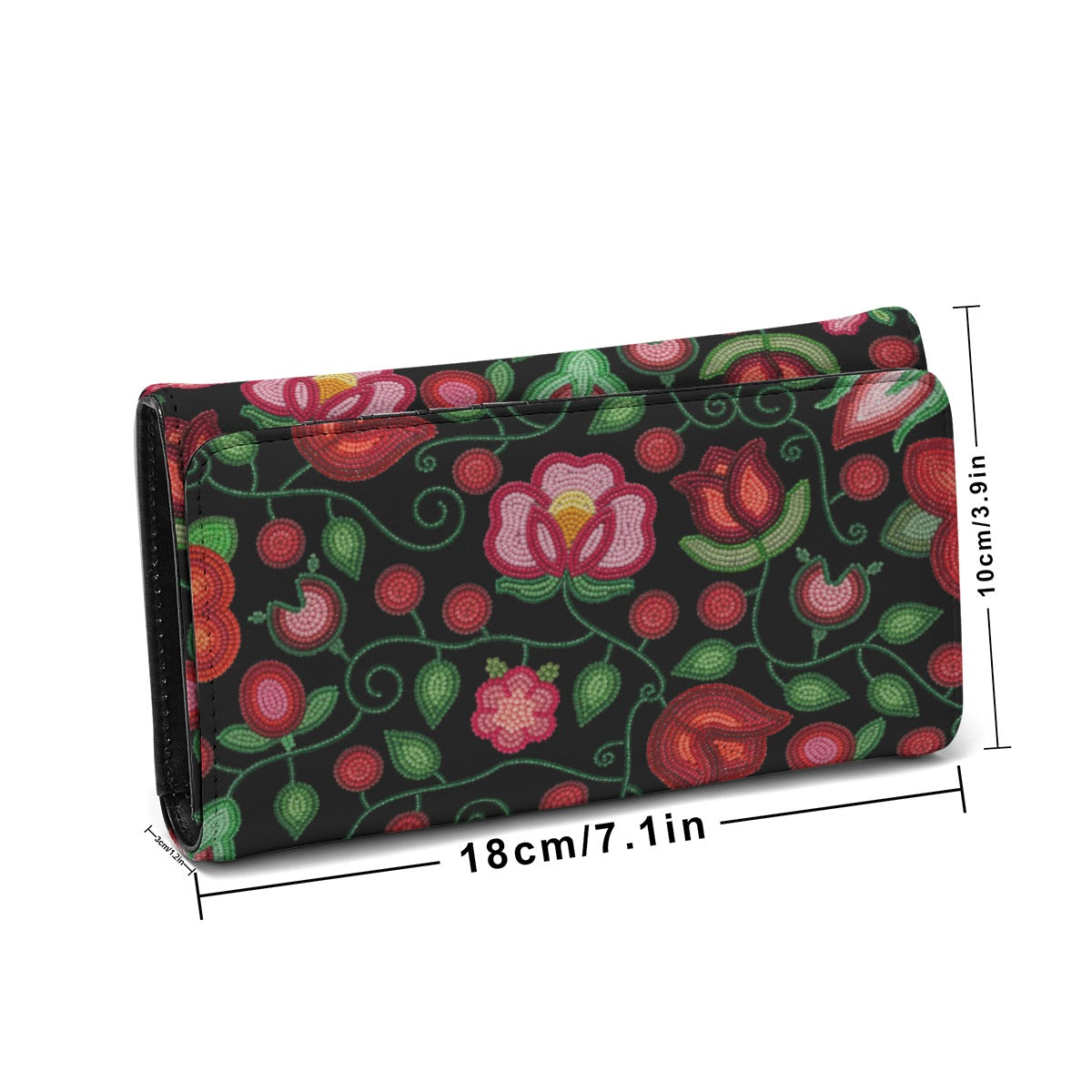 Rose Reverie Black Foldable Wallet
