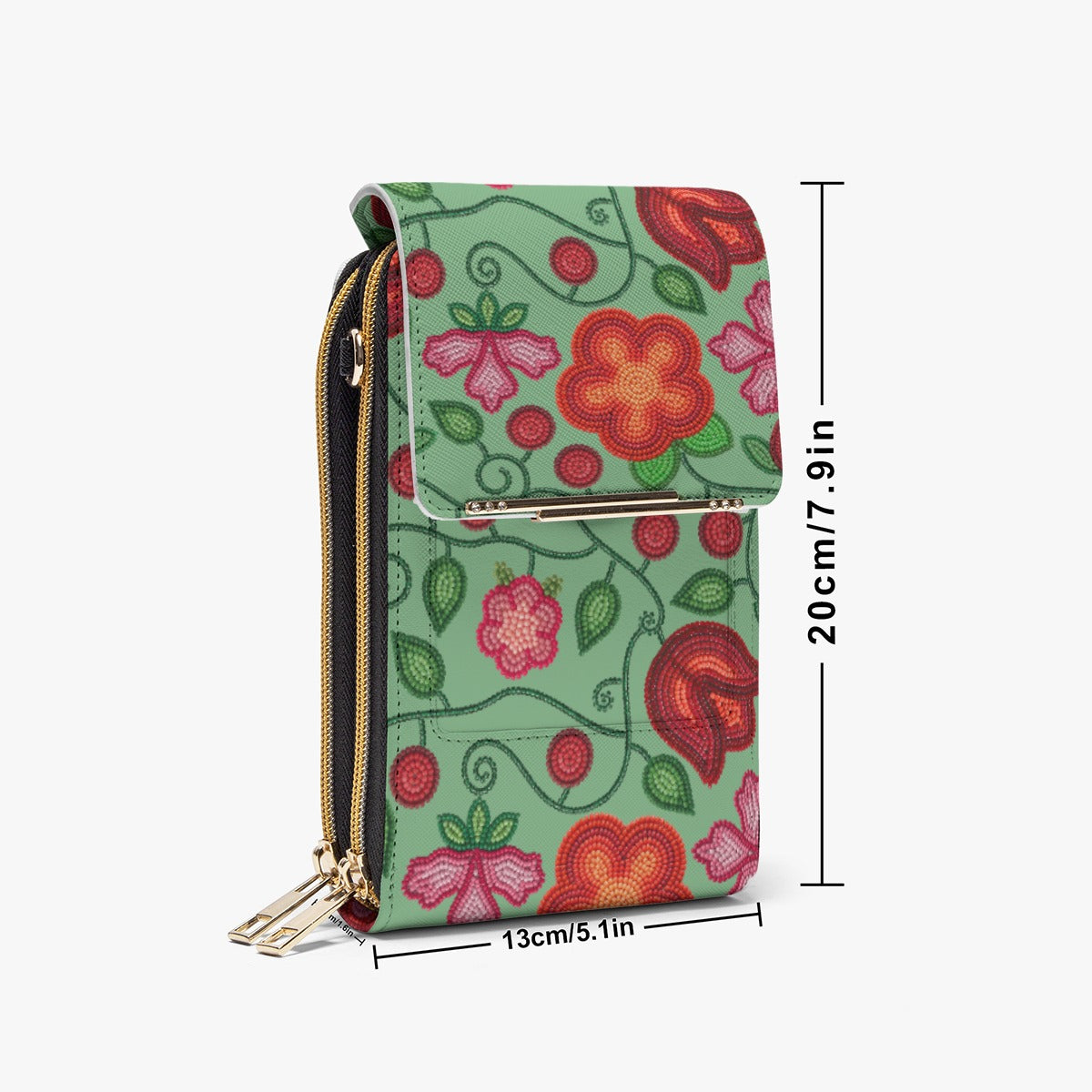 Rose Reverie Green Mobile Phone Chest Bag