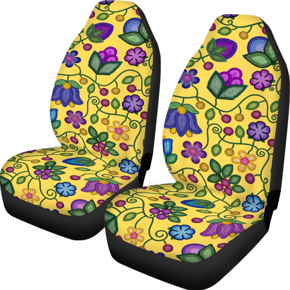 Bloom Uplift Yellow Universal Car Seat Cover With Thickened Back