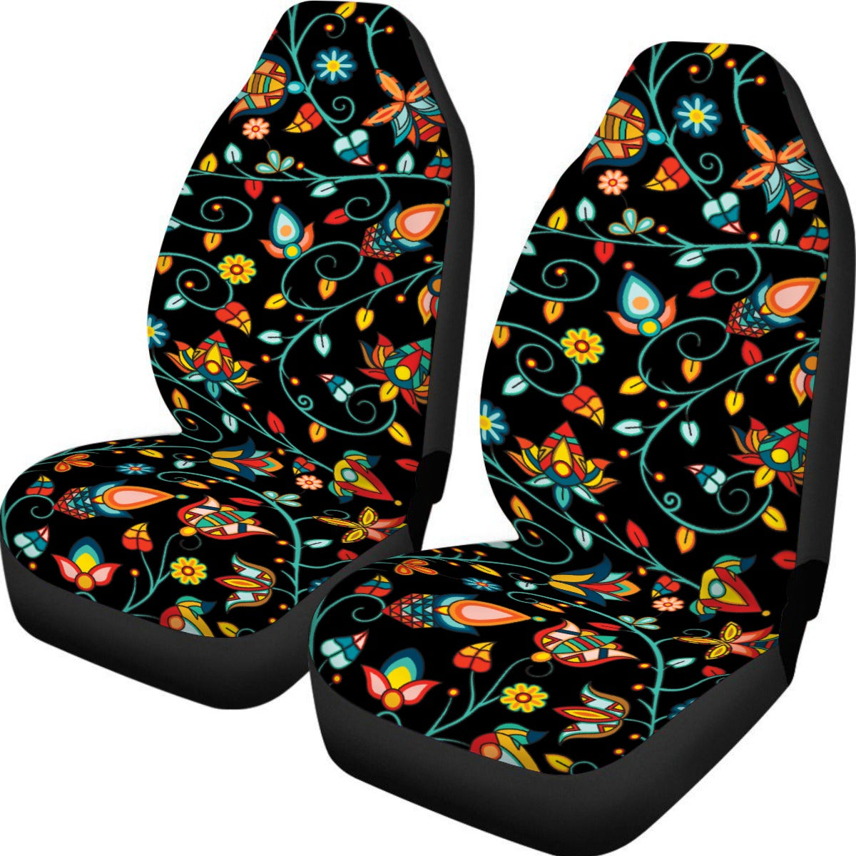 Thorny Path Black Universal Car Seat Cover With Thickened Back