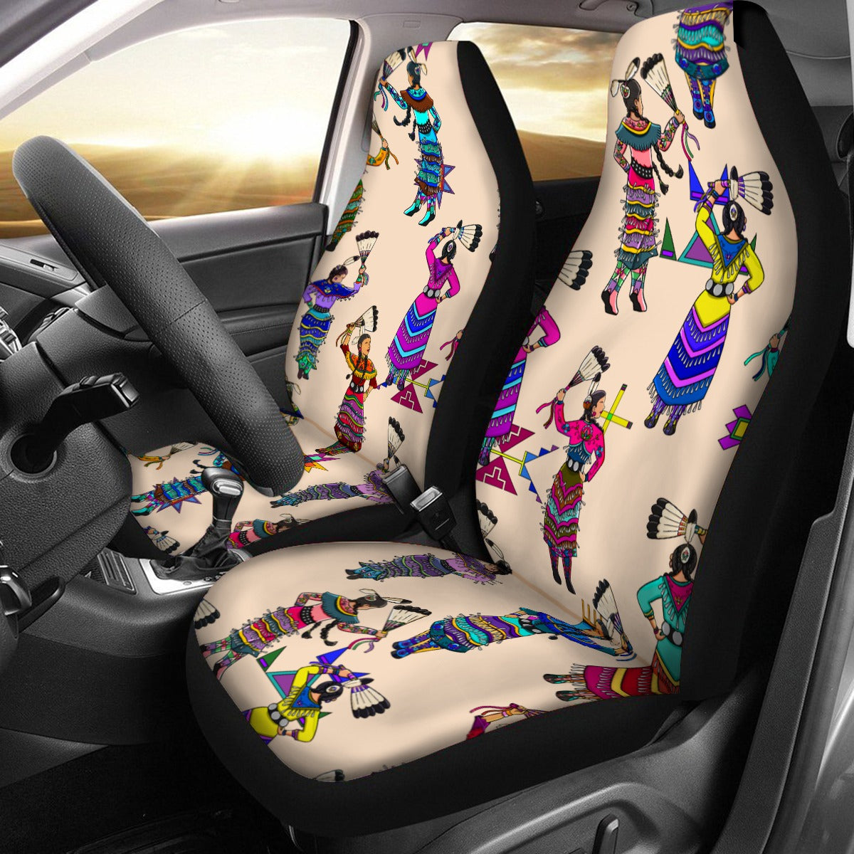 Women's Jingle Dancers Muslin Universal Car Seat Cover With Thickened Back